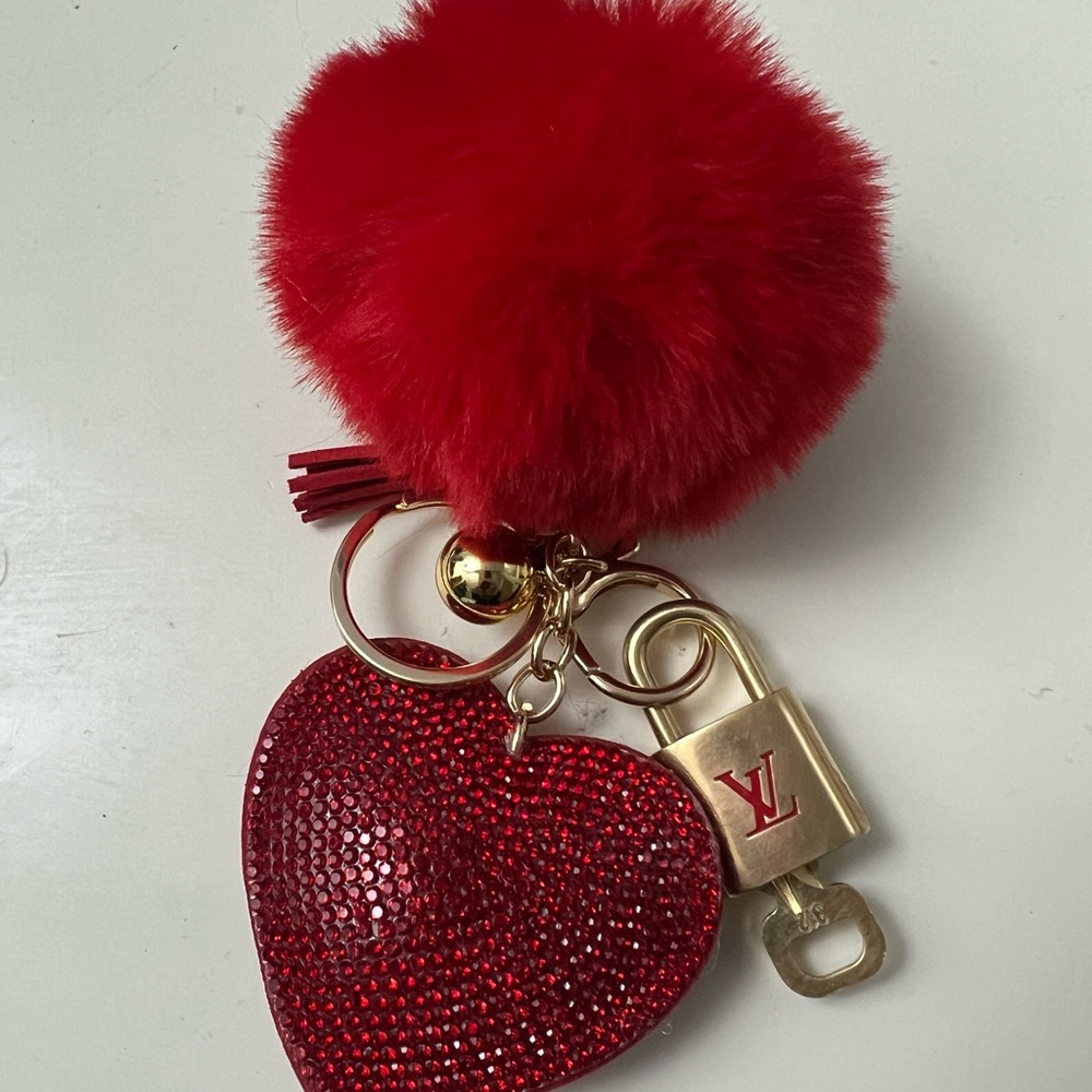 Black Friday Sale! LV lock and key with heart key chain/ bag charm